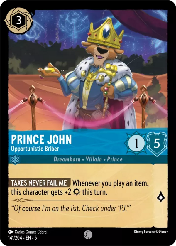 Prince John - Opportunistic Briber (Shimmering Skies 141/204) Common - Near Mint