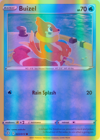 Buizel - 022/072 (SHF) Common - Near Mint Reverse Holofoil