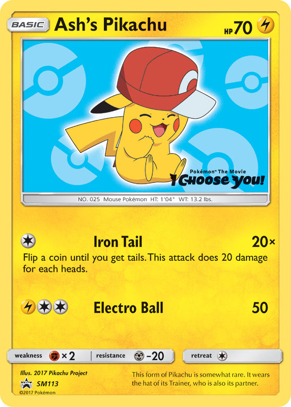 Ash's Pikachu - SM113 (SM:PR) Promo - Near Mint