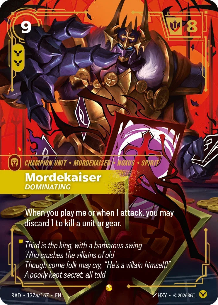 Mordekaiser, Dominating (Alternate Art) - 137a/167 (RAD) Showcase