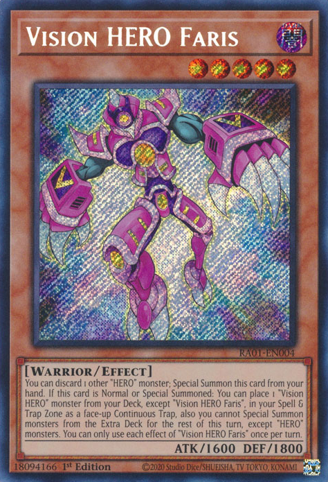 Vision HERO Faris (RA01-EN004) Secret Rare - Near Mint 1st Edition