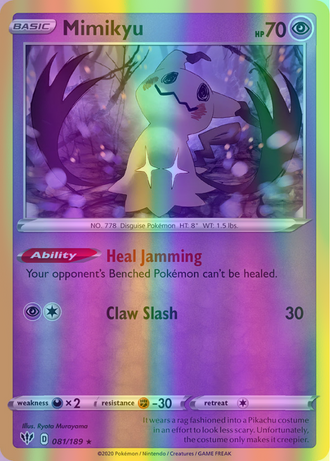 Mimikyu - 081/189 (SWSH03) Rare - Near Mint Reverse Holofoil