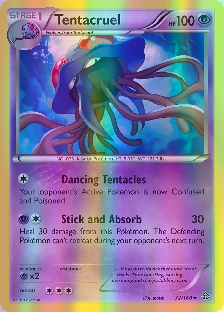 Tentacruel - 072/160 (PRC) Rare - Near Mint Reverse Holofoil