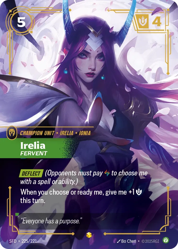 Irelia - Fervent (Overnumbered) - 225/221 (SFD) Showcase