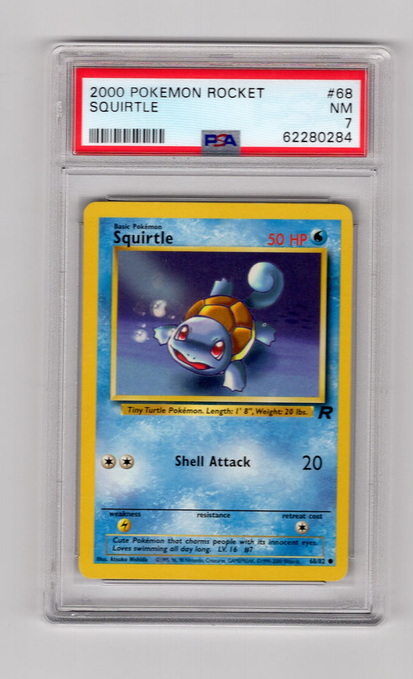 Squirtle -  68/82 (TR) Common - Unlimited Light Play (Graded - PSA 7)