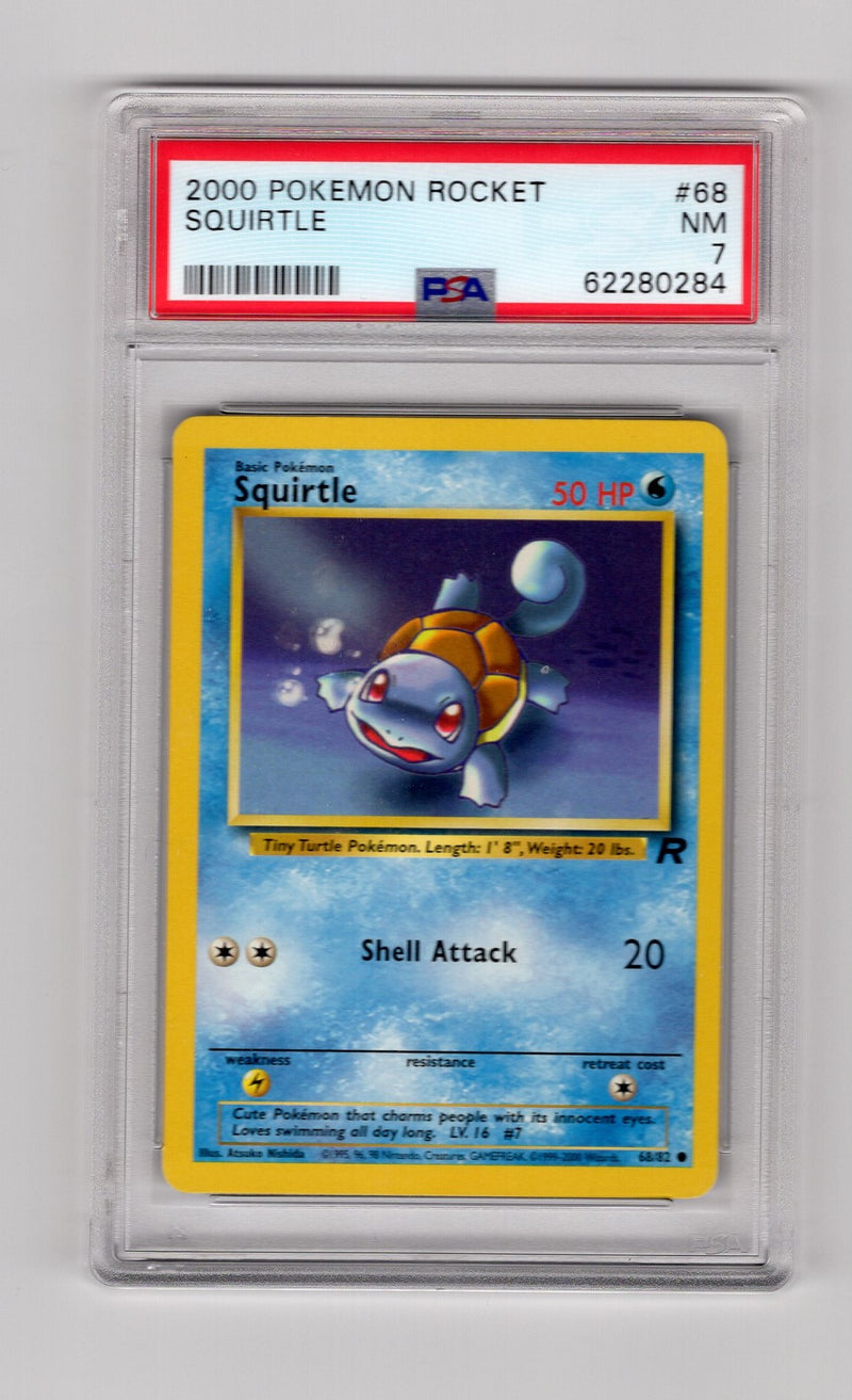 Squirtle -  68/82 (TR) Common - Unlimited Light Play (Graded - PSA 7)