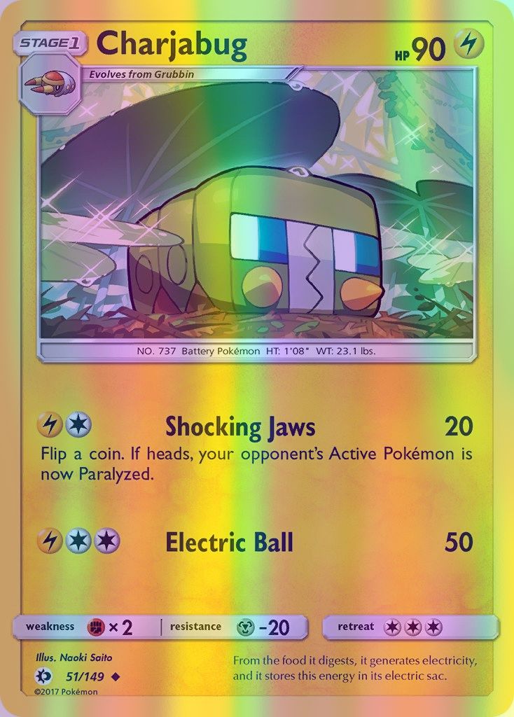 Charjabug - 051/149 (SM01) Uncommon - Near Mint Reverse Holofoil