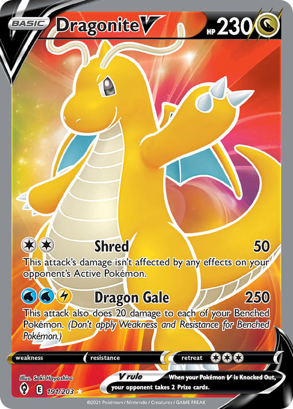 Dragonite V (Full Art) - 191/203 (SWSH07) Ultra Rare - Near Mint Holofoil