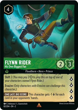 Flynn Rider - His Own Biggest Fan (Rise of the Floodborn 82/204) Rare - Near Mint Cold Foil