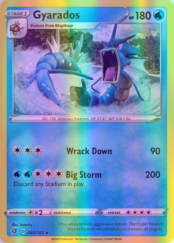 Gyarados - 040/192 (SWSH02) Holo Rare - Near Mint Reverse Holofoil