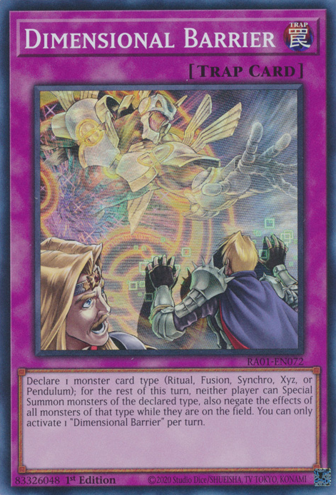 Dimensional Barrier (RA01-EN072) Secret Rare - Near Mint 1st Edition