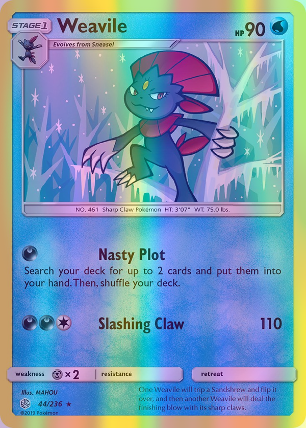 Weavile - 044/236 (CEC) Rare - Near Mint Reverse Holofoil