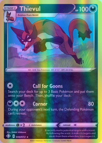 Thievul - 048/072 (SHF) Holo Rare - Near Mint Reverse Holofoil