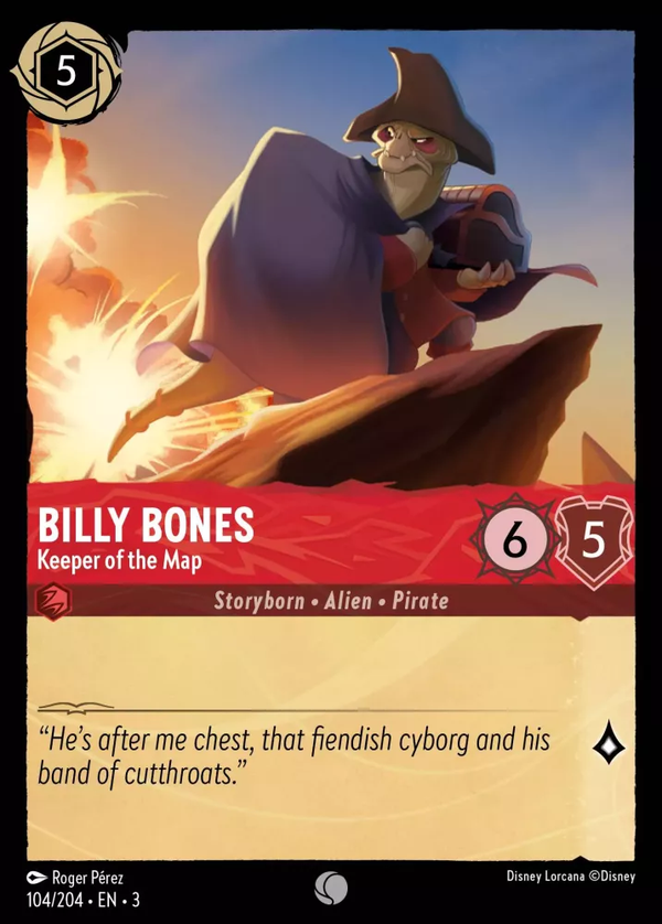 Billy Bones - Keeper of the Map (Into the Inklands 104/204) Common - Near Mint