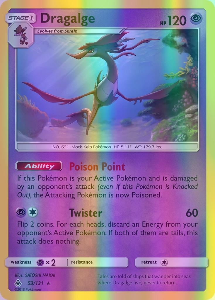 Dragalge - 053/131 (FLI) Rare - Near Mint Reverse Holofoil