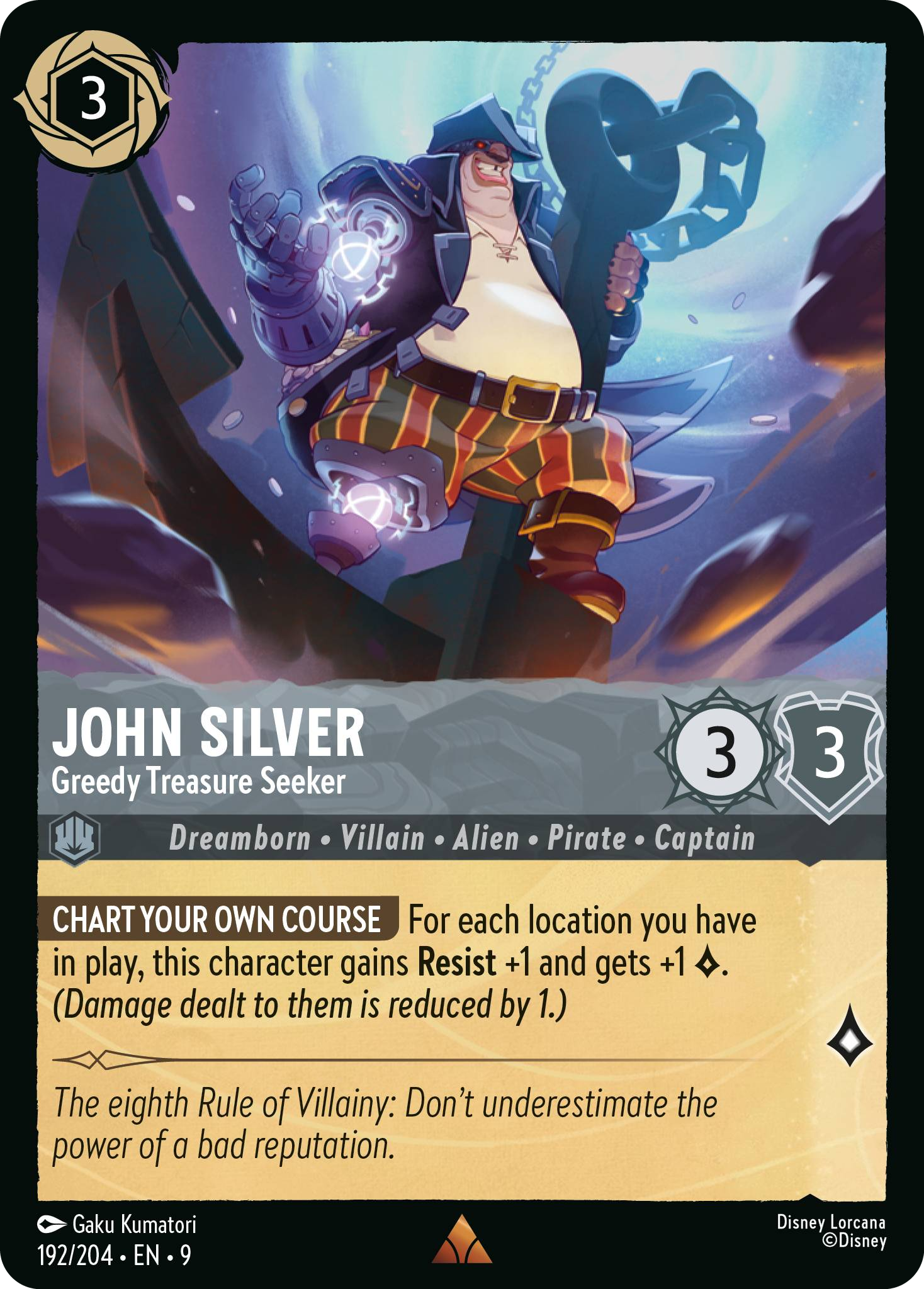 John Silver - Greedy Treasure Seeker (Fabled - 192/204)  Rare