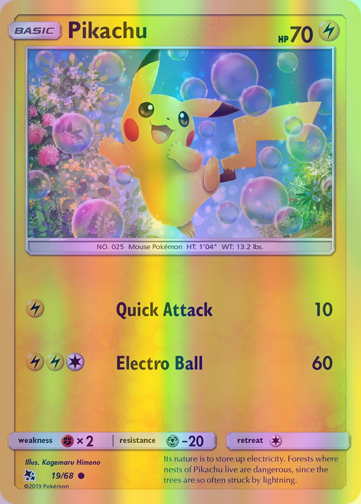 Pikachu - 19/68 (HIF) Common - Near Mint Reverse Holofoil