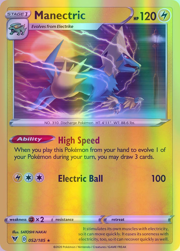 Manectric - 052/185 (SWSH04) Rare - Near Mint Reverse Holofoil