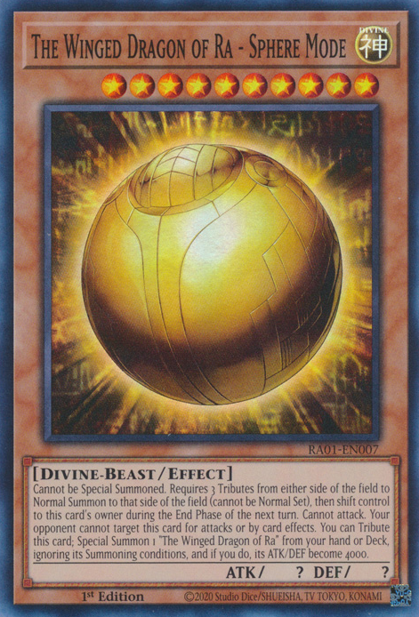 The Winged Dragon of Ra - Sphere Mode (RA01-EN007) Super Rare - Near Mint 1st Edition