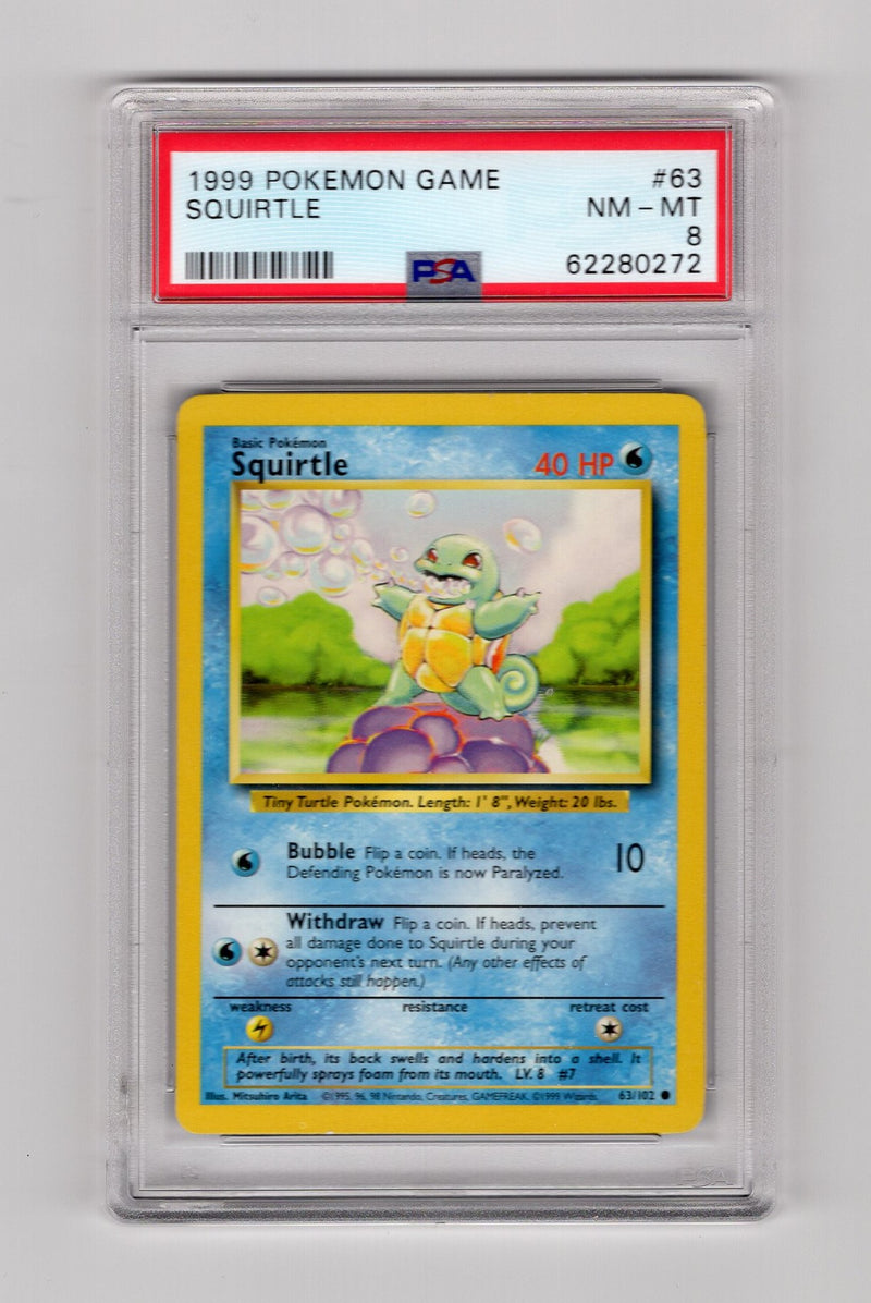 Squirtle - (BS) 063/102 Common (Graded - PSA 8)