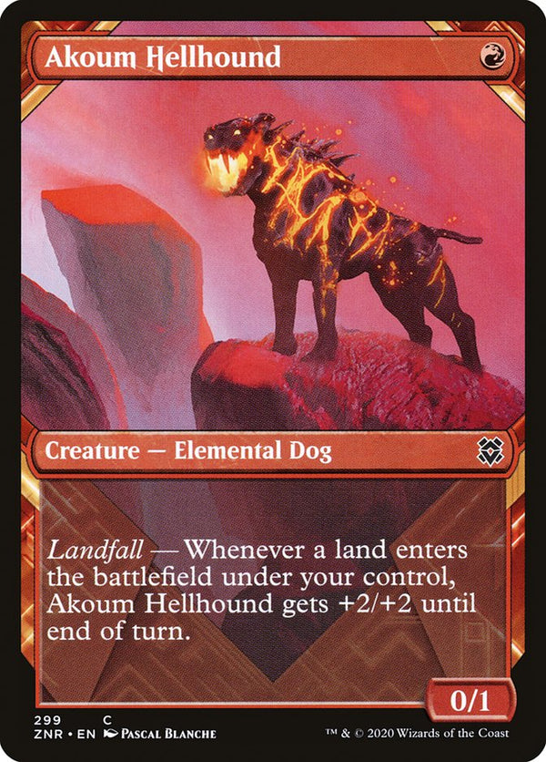 Akoum Hellhound [#299 Showcase] (ZNR-C-FOIL)