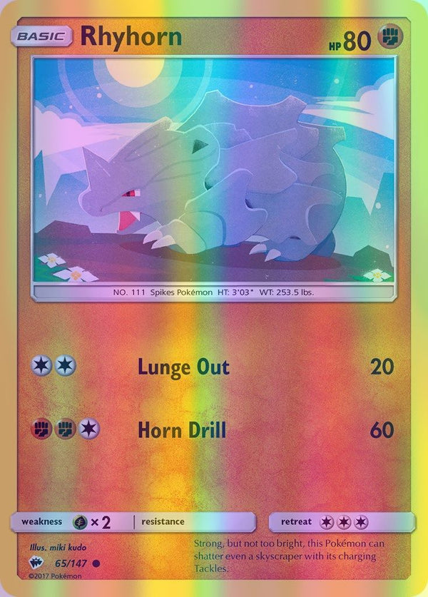 Rhyhorn - 065/147 (SM:BUS) Common - Near Mint Reverse Holofoil