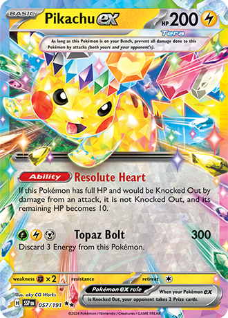 Pikachu ex - 057/191 (SSP) Double Rare - Near Mint Holofoil