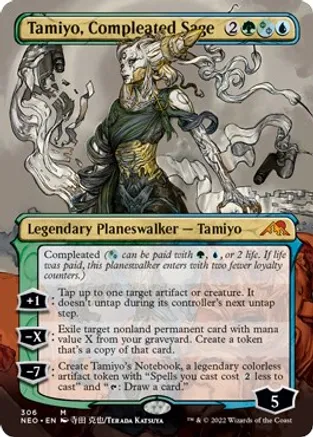 Tamiyo, Compleated Sage [ #306 Borderless Planeswalker ] (NEO-M)