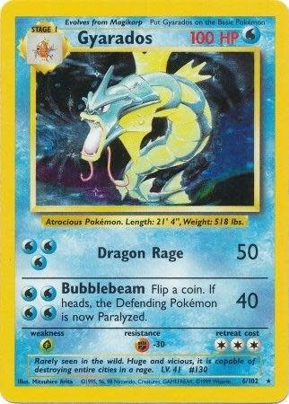Gyarados - 6/102 (BS) Holo Rare - Near Mint Revised Unlimited