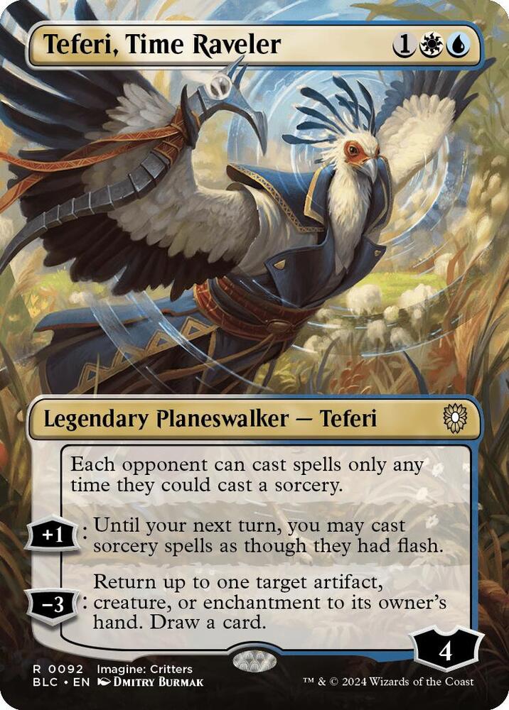 Teferi, Time Raveler [#0092 Borderless] (BLC-R) Light Play