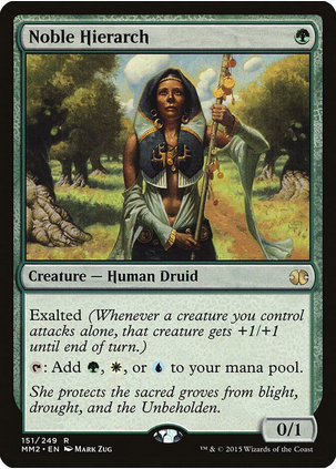 Noble Hierarch (MM2-R-FOIL) Moderate Play