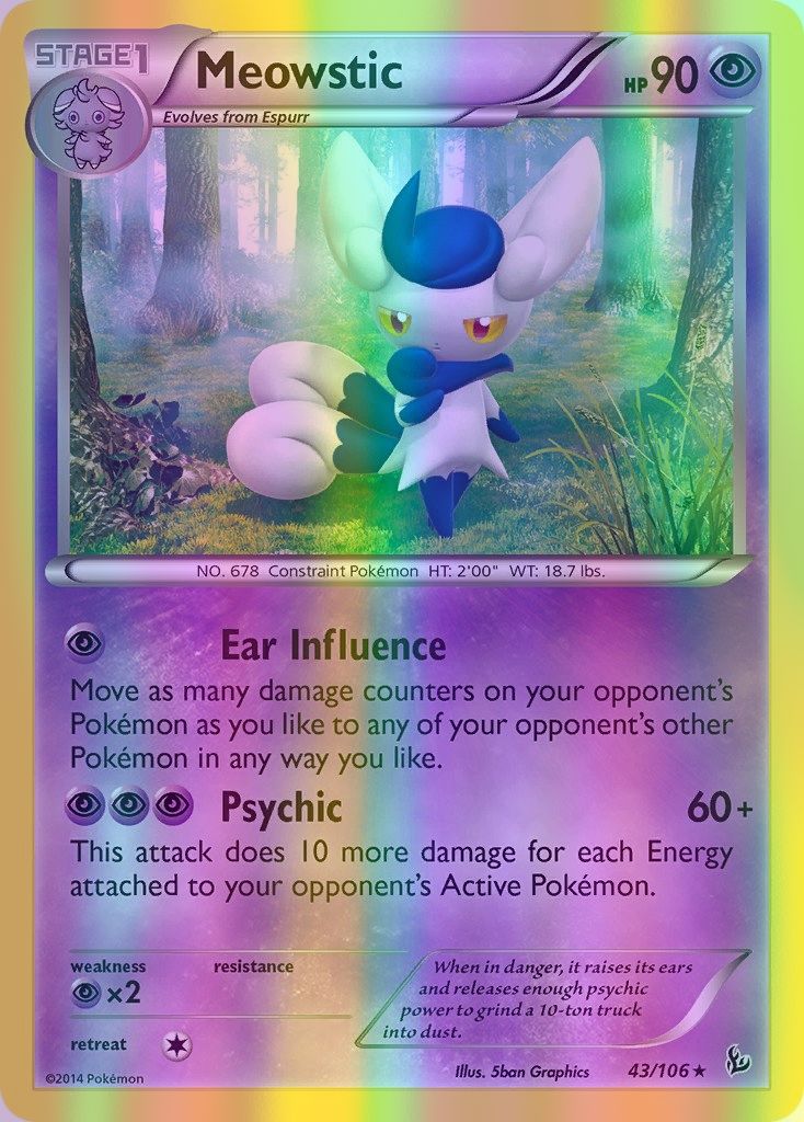 Meowstic - 043/106 (FLF) Rare - Near Mint Reverse Holofoil