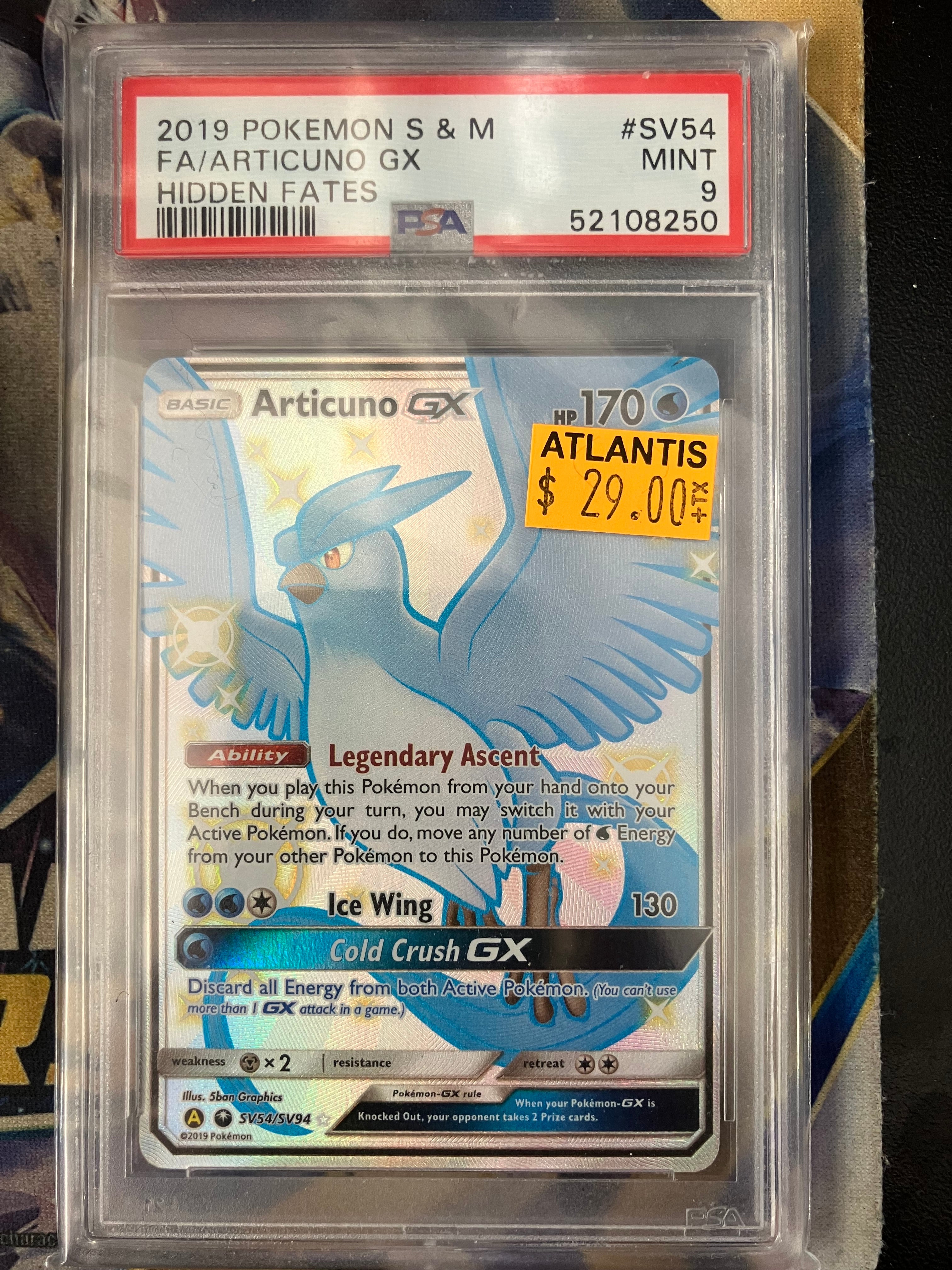Articuno GX - SV54/SV94 (HIF:SV) Shiny Holo Rare - (Graded -  PSA 9)