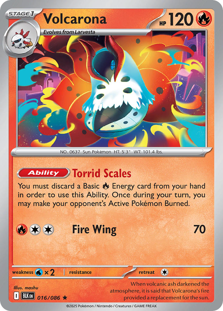 Volcarona (Master Ball Pattern) - 016/086 (BLK) Rare