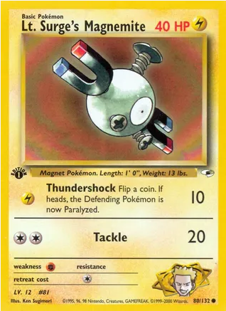 Lt. Surge's Magnemite (80/132) 1st Edition - Near Mint