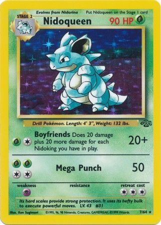 Nidoqueen  - 07/64 (JU) Holo Rare - Near Mint Unlimited Holofoil