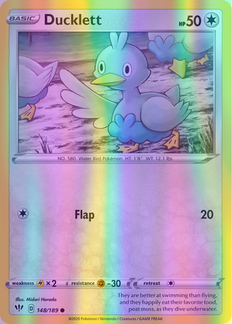 Ducklett - 148/189 (SWSH03) Common - Near Mint Reverse Holofoil