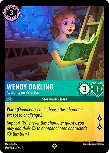 Wendy Darling - Authority on Peter Pan (Into the Inklands 158/204) Super Rare - Near Mint Cold Foil