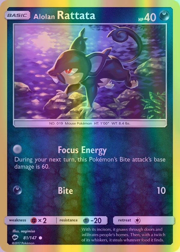 Alolan Rattata - 081/147 (SM:BUS) Common - Near Mint Reverse Holofoil