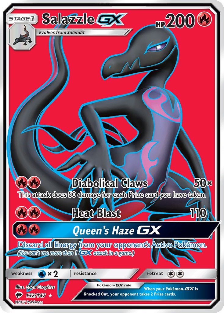 Salazzle GX (Full Art) - 132/147 (SM:BUS) Ultra Rare - Near Mint Holofoil