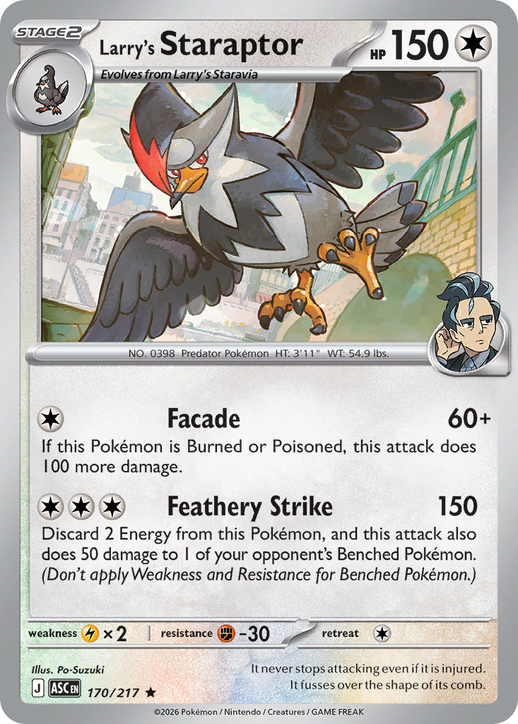 Larry's Staraptor - 170/217 (ASC) Rare
