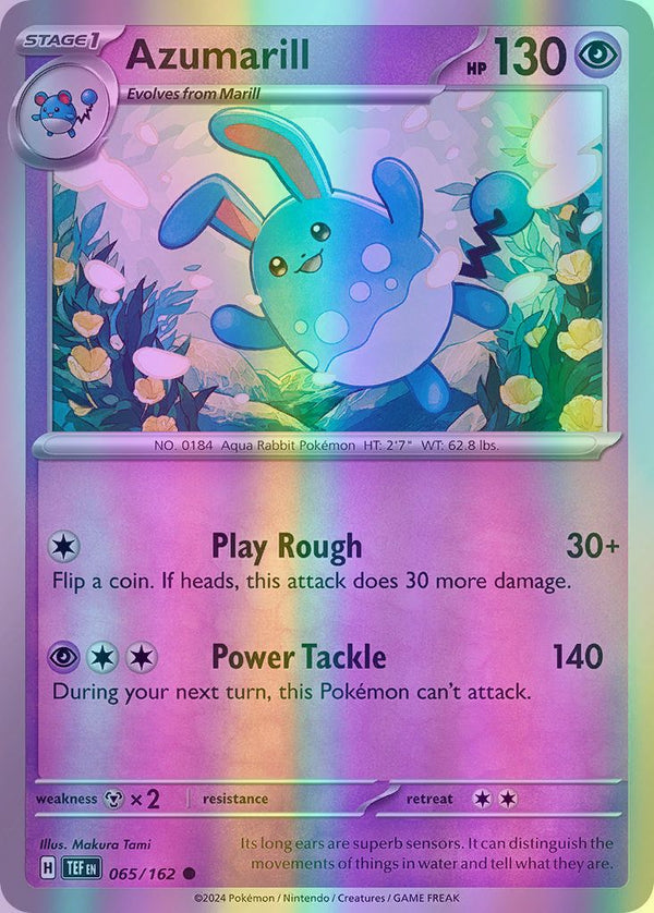 Azumarill - 065/162 (TEF) Common - Near Mint Reverse Holofoil