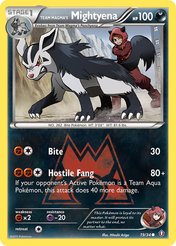 Team Magma's Mightyena - 019/034 (DCR) Common - Near Mint