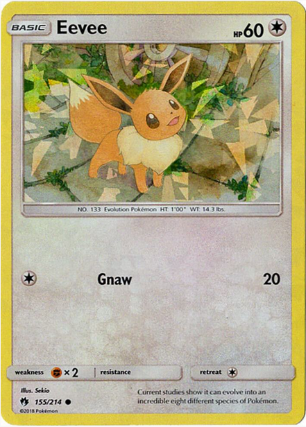 Eevee - 155/214 (Let's Play, Eevee!) Deck Exclusive - Near Mint Cracked Ice Holo
