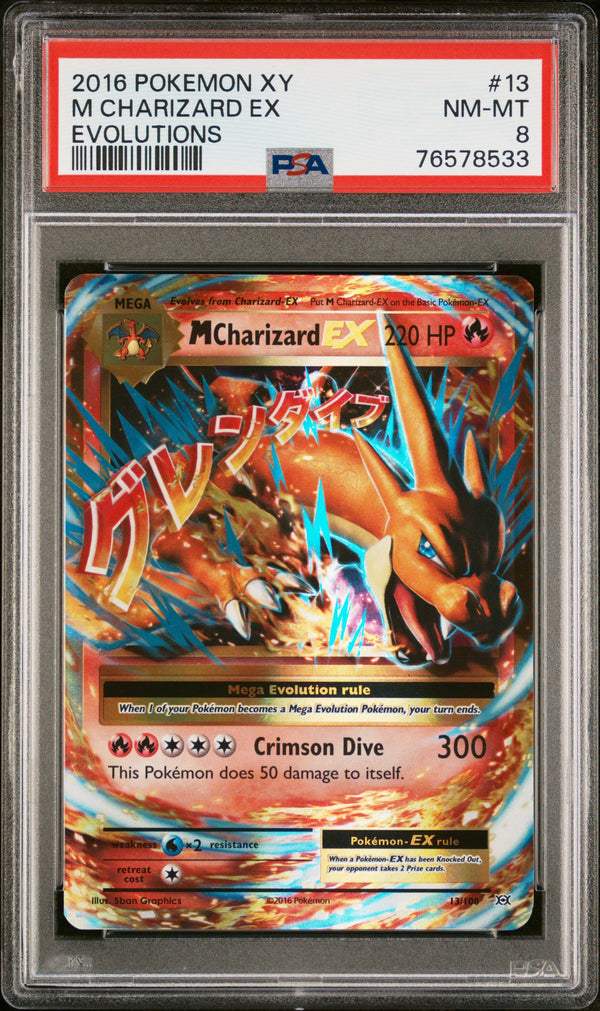 M Charizard EX (13/108) (PSA Graded 8)