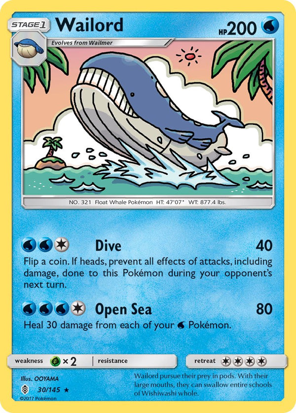 Wailord - 030/145 (SM:GRI) Rare - Near Mint