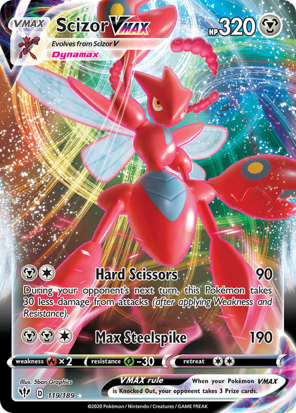 Scizor VMAX - 119/189 (SWSH03) Ultra Rare - Near Mint Holofoil