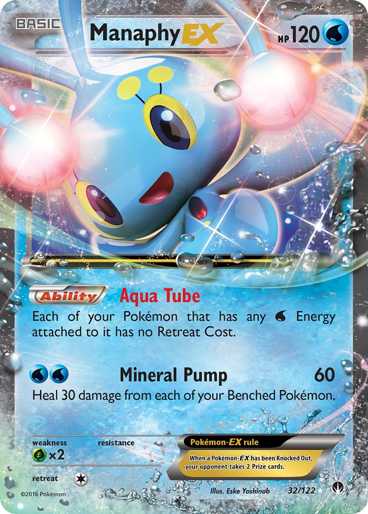 Manaphy EX - 032/122 (BKP) Ultra Rare - Near Mint Holofoil