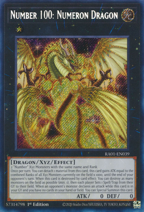 Number 100: Numeron Dragon (RA01-EN039) Secret Rare - Near Mint 1st Edition