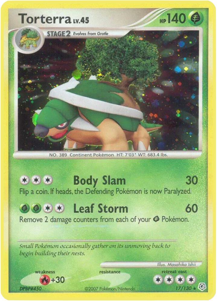 Torterra Lv 45 - 17/130 (DP) Holo Rare - Moderate Played Holofoil